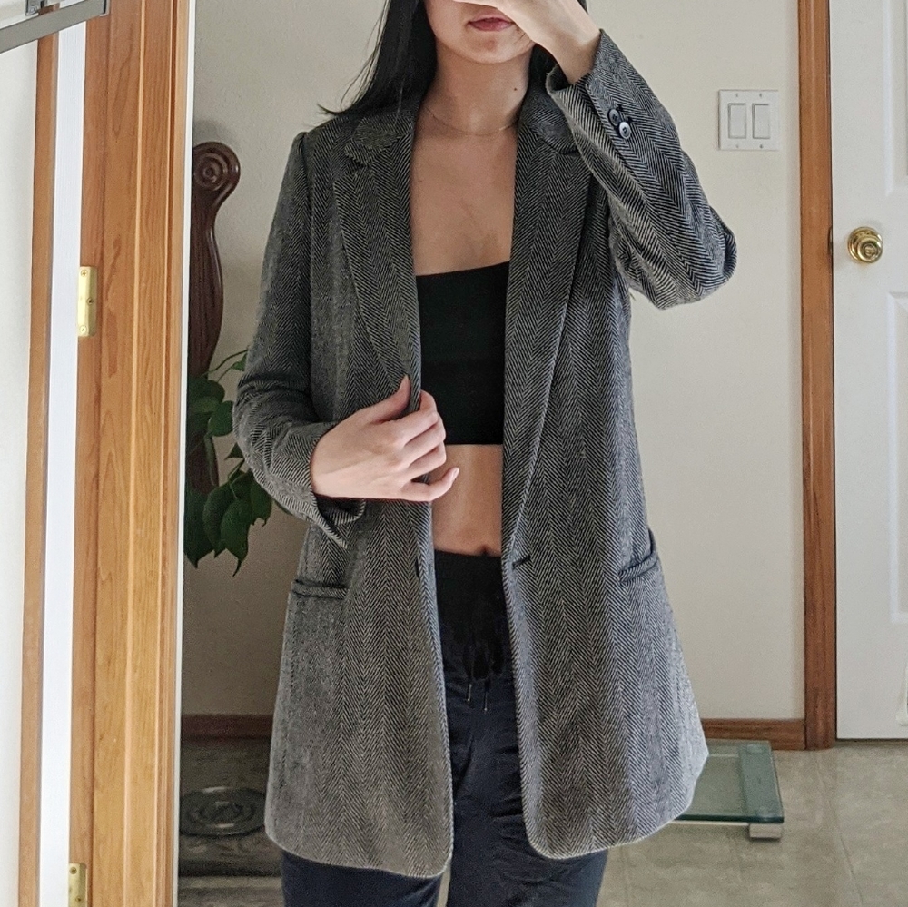Gray Zara Oversized Blazer